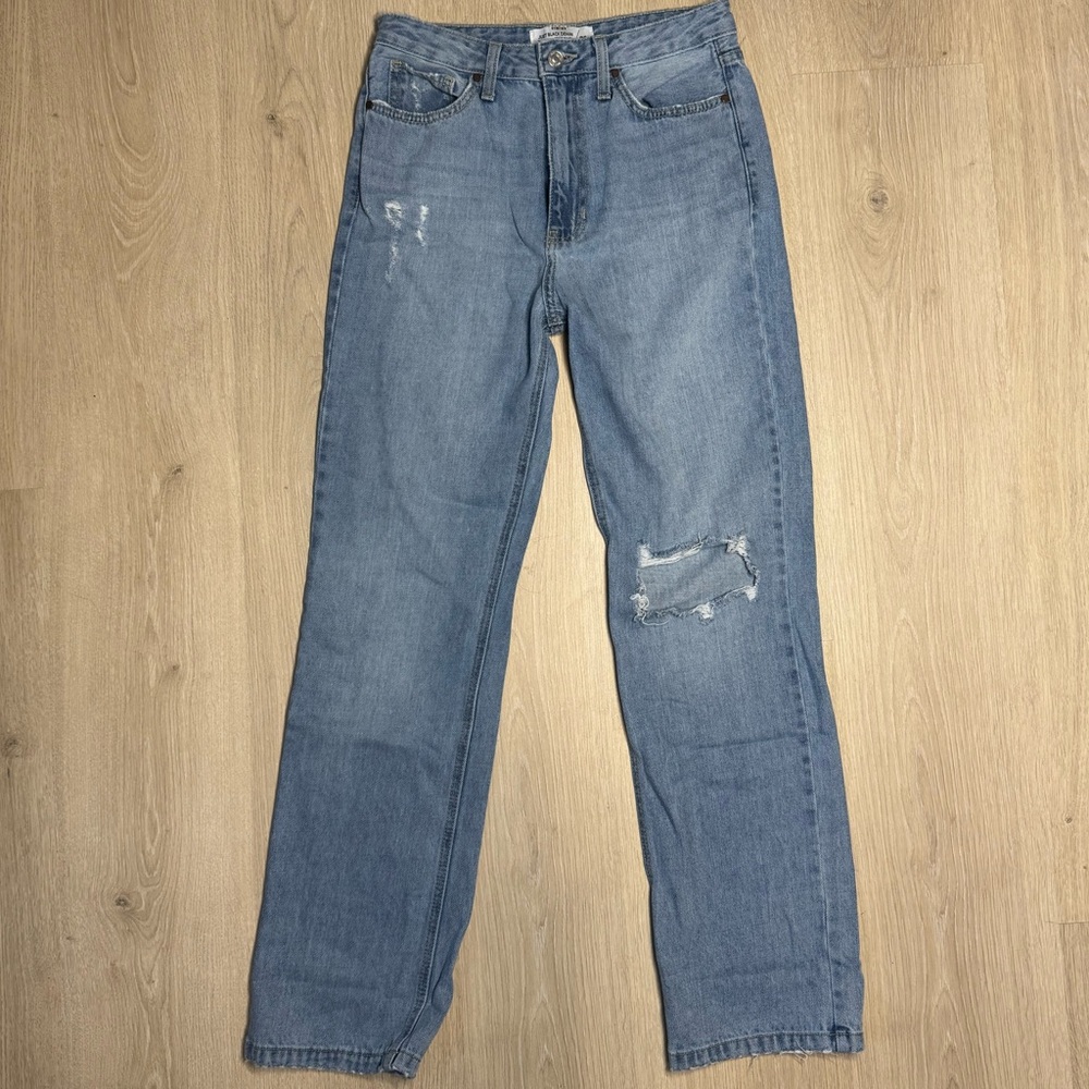 Just Black Denim High Rise Straight Leg Jeans